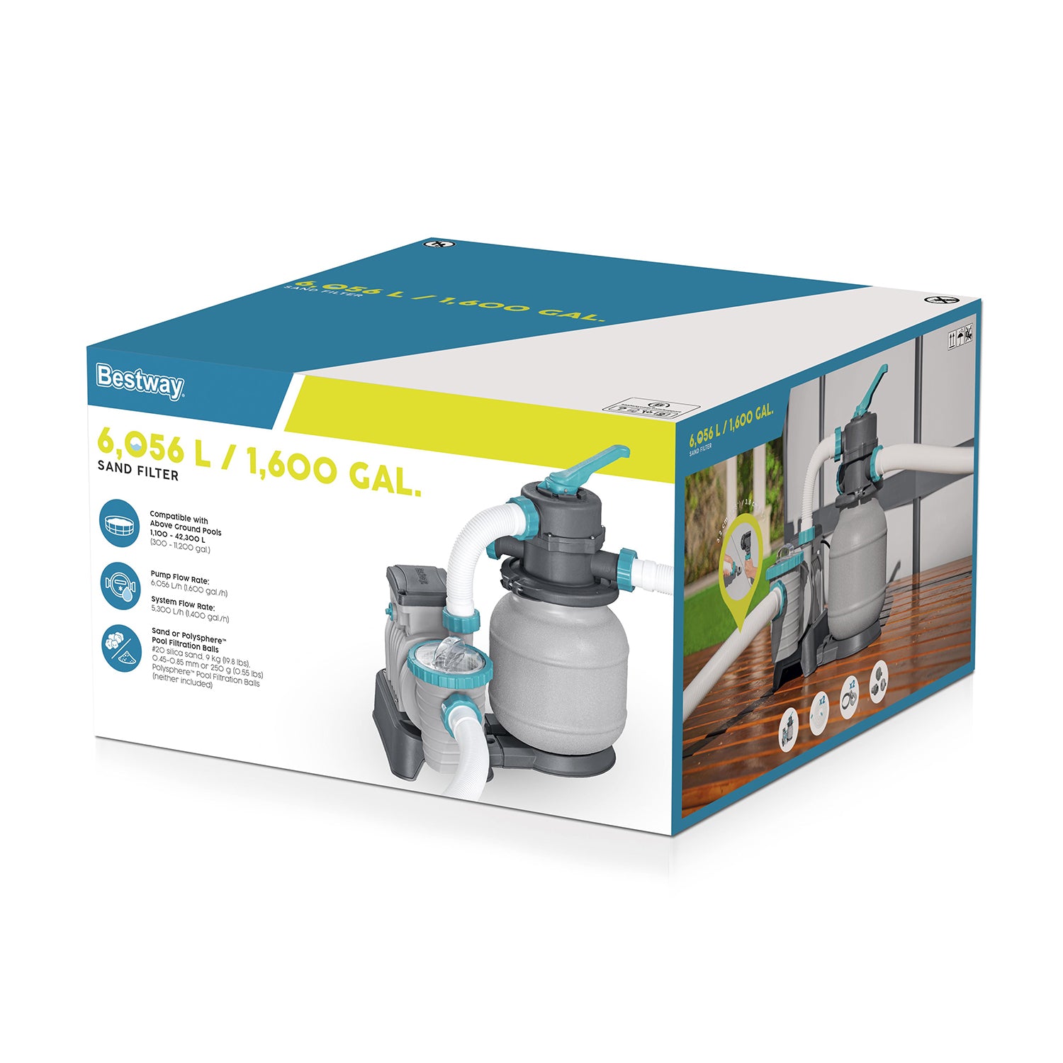 BESTWAY - Pompa filtro a sabbia 6.056 L/h